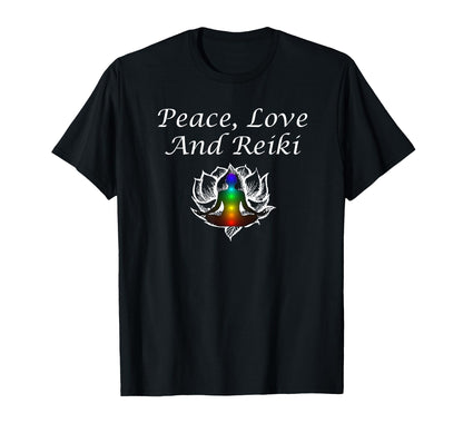 Wrinkled Hippie Peace Love And Reiki T-Shirt - Trendy Graphic Men Women - T-Shirt, Sweatshirt, Hoodie