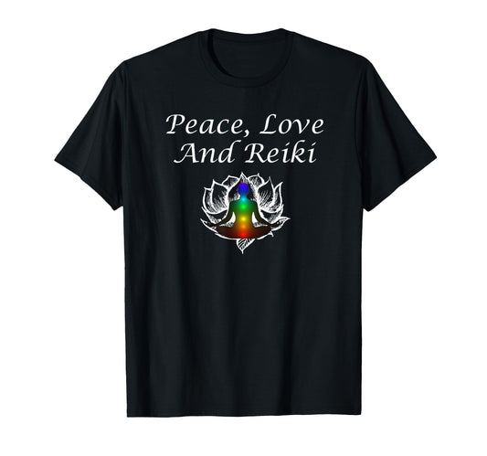 Wrinkled Hippie Peace Love And Reiki T-Shirt - Trendy Graphic Men Women - T-Shirt, Sweatshirt, Hoodie