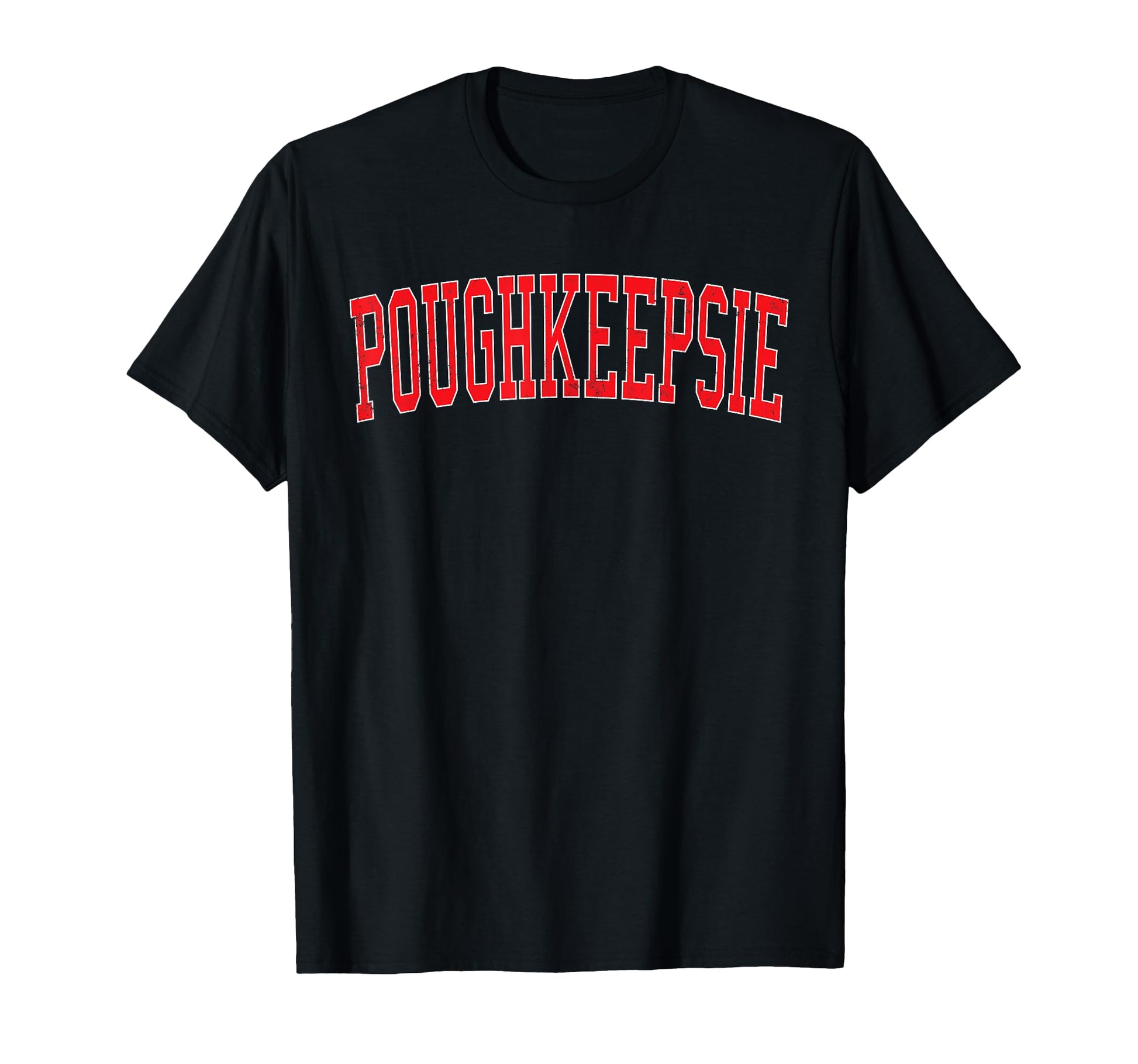 Poughkeepsie Ny Varsity Red Text T-Shirt - Streetwear Style Men Women - T-Shirt, Sweatshirt, Hoodie