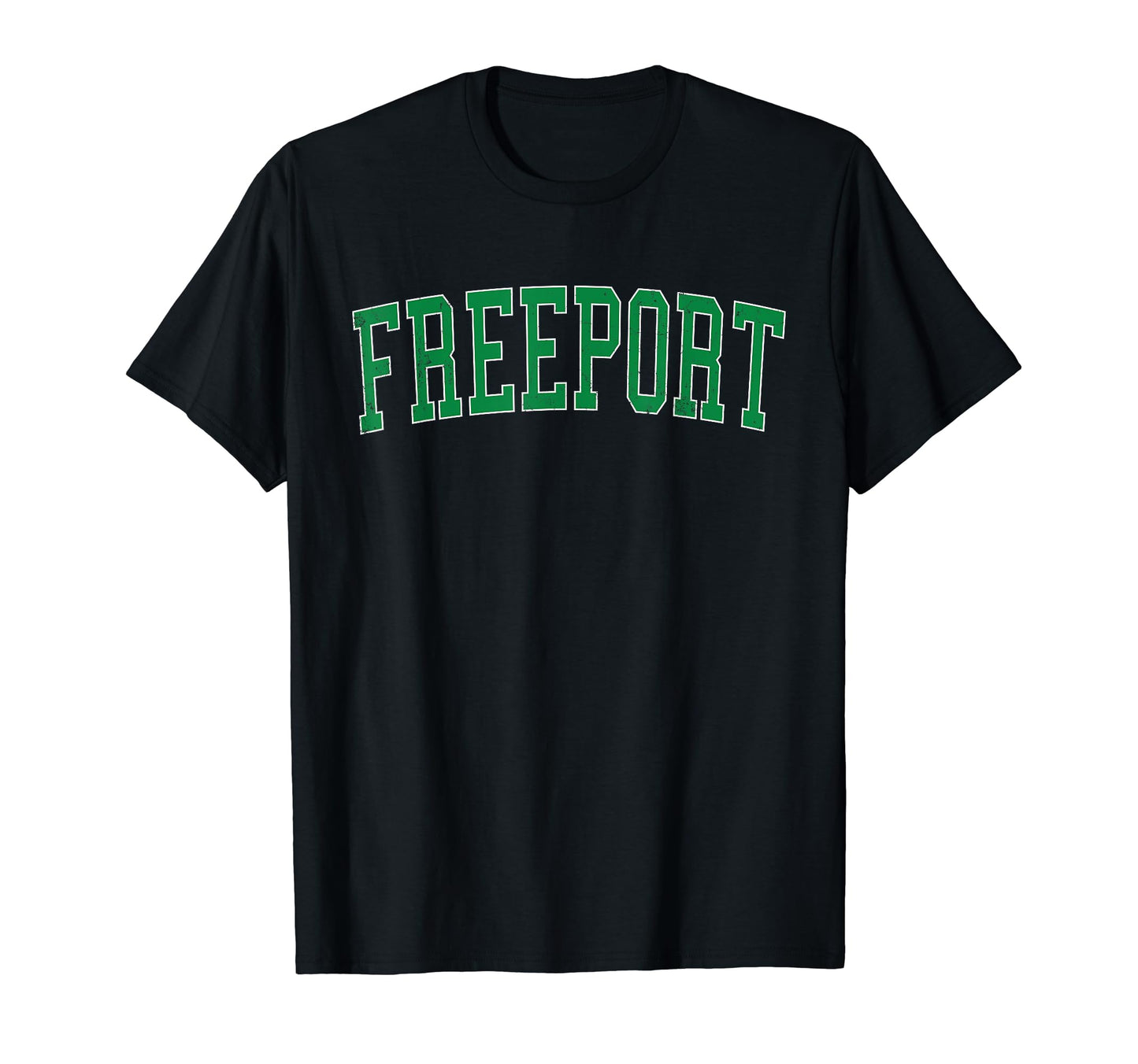 Freeport Il Distressed Green Varsity T-Shirt - Unique Graphic for Adults - T-Shirt, Sweatshirt, Hoodie