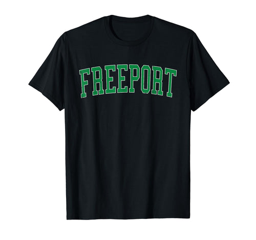 Freeport Il Distressed Green Varsity T-Shirt - Unique Graphic for Adults - T-Shirt, Sweatshirt, Hoodie