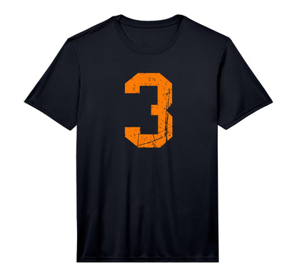 Orange Sports Team Number 3 T-Shirt - Minimalist Print Men Women - T-Shirt, Sweatshirt, Hoodie
