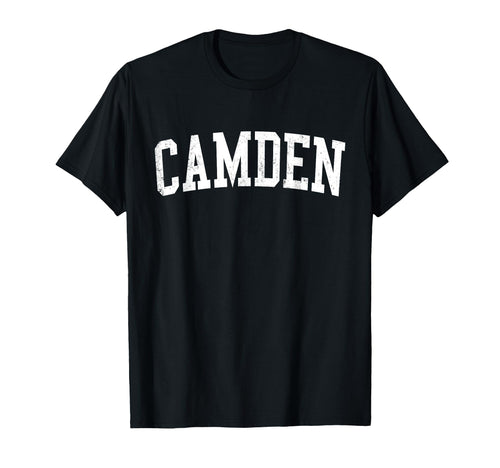 Camden Nj Distressed White Varsity T-Shirt - Custom Art Print Men Women - T-Shirt, Sweatshirt, Hoodie