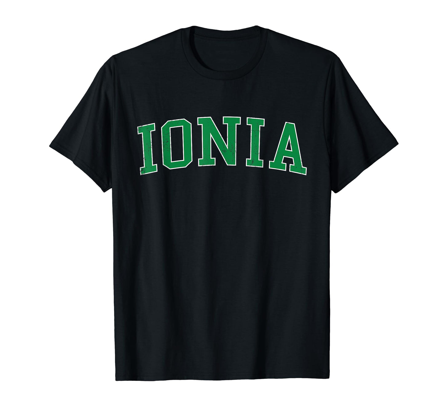 Ionia Mi Distressed Green Varsity T-Shirt - Trendy Graphic Unisex - T-Shirt, Sweatshirt, Hoodie