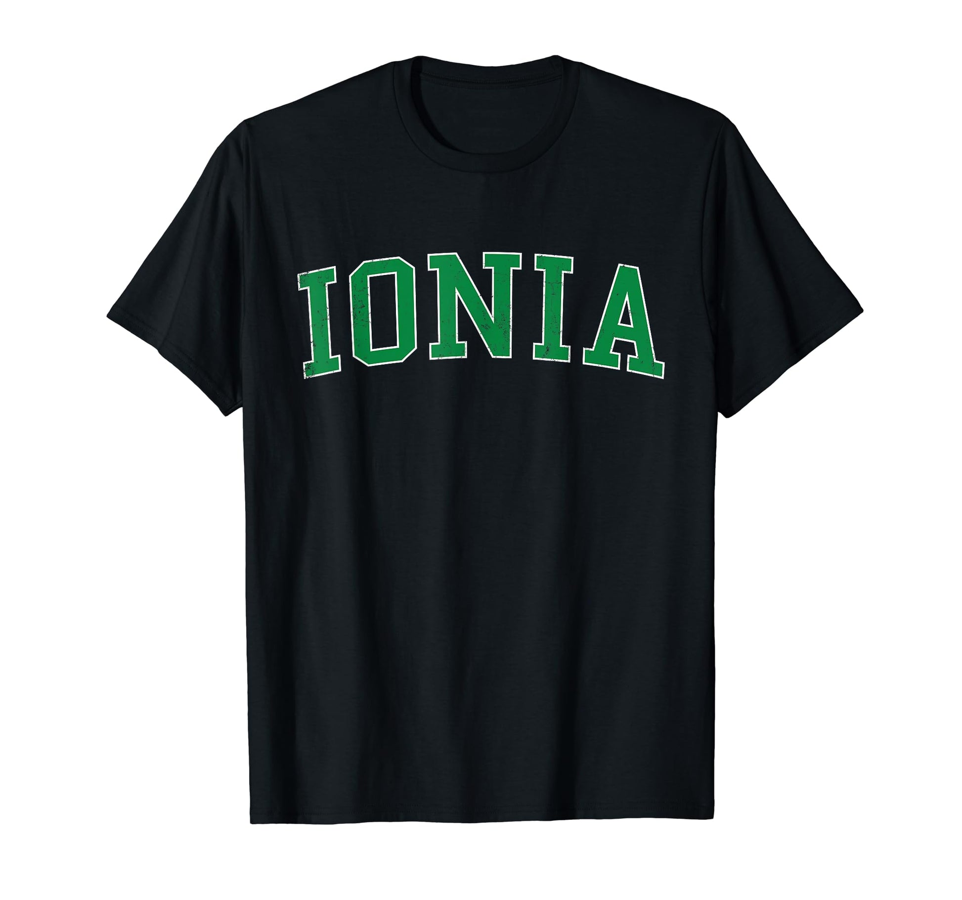 Ionia Mi Distressed Green Varsity T-Shirt - Trendy Graphic Unisex - T-Shirt, Sweatshirt, Hoodie