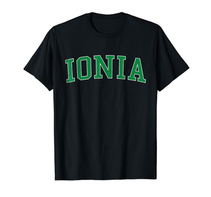 Ionia Mi Distressed Green Varsity T-Shirt - Trendy Graphic Unisex - T-Shirt, Sweatshirt, Hoodie