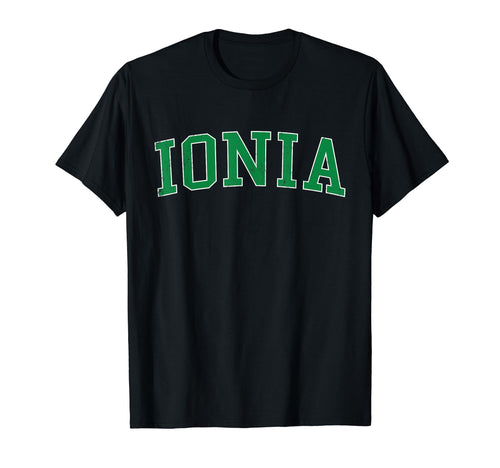 Ionia Mi Distressed Green Varsity T-Shirt - Trendy Graphic Unisex - T-Shirt, Sweatshirt, Hoodie