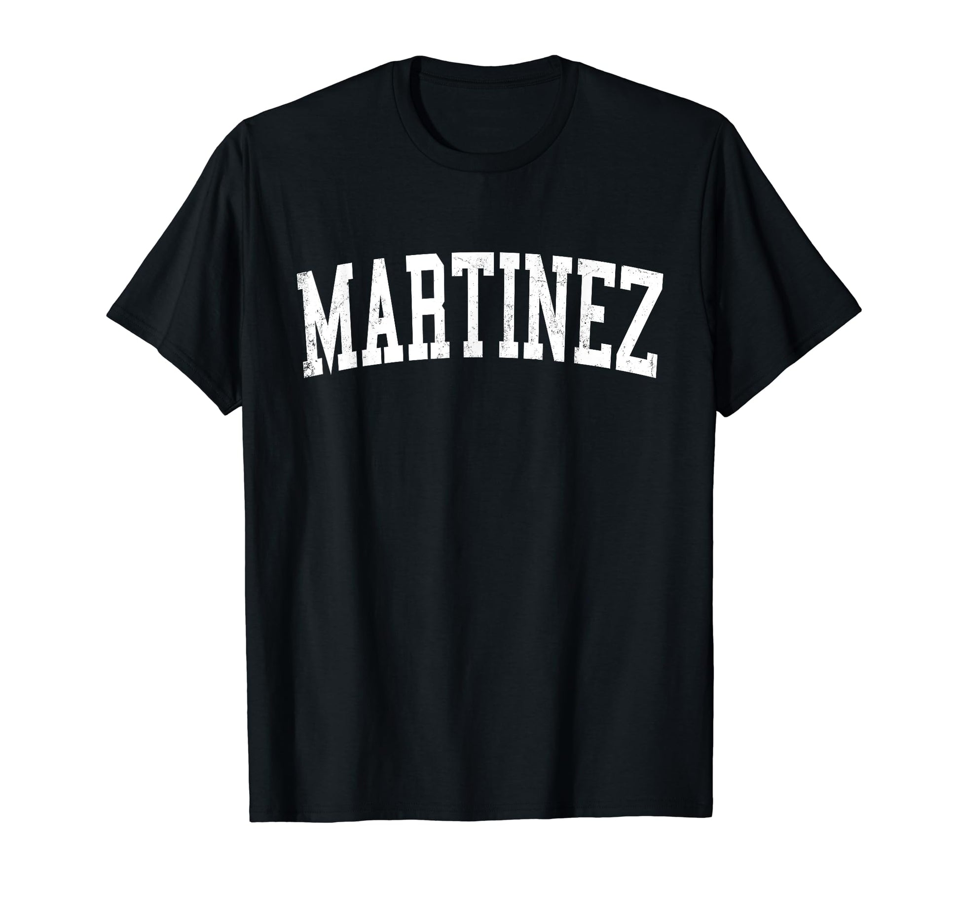 Martinez Ga Distressed White Varsity T-Shirt - Novelty Apparel Men Women - T-Shirt, Sweatshirt, Hoodie
