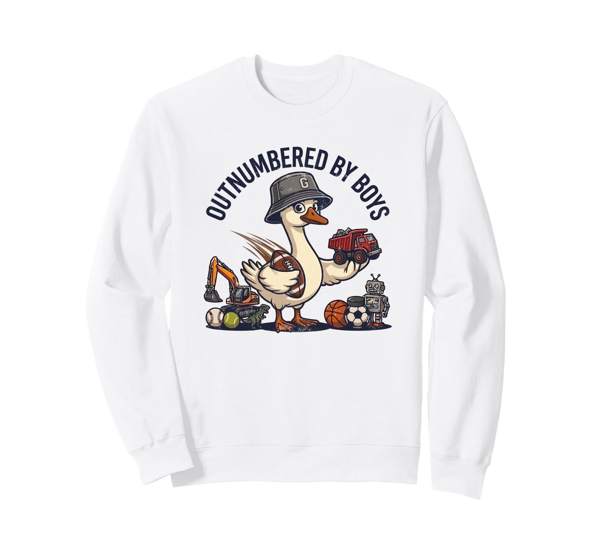Outnumbered Mom Football Mom Toy Sweatshirt - Unique Graphic for Adults - T-Shirt, Sweatshirt, Hoodie