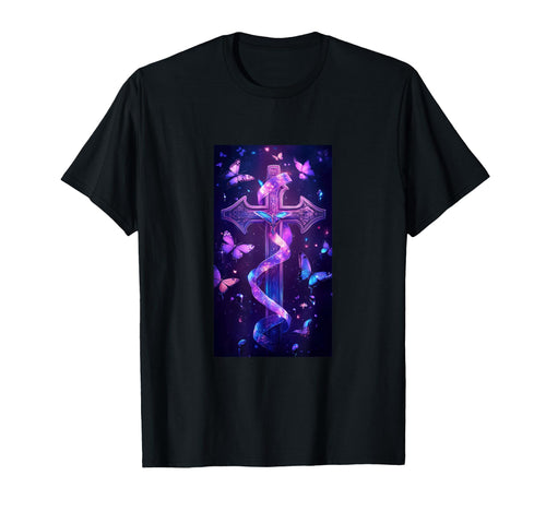 Gothic Cross Grunge Aesthetic Y2K Goth T-Shirt - Trendy Graphic for Adults - T-Shirt, Sweatshirt, Hoodie