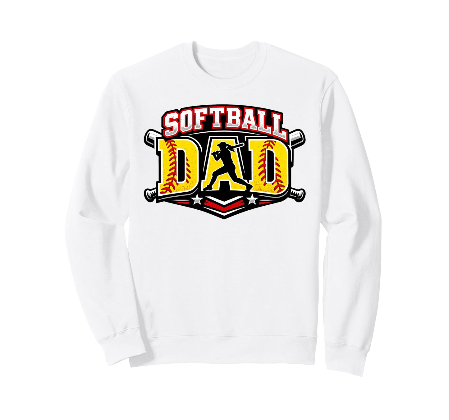 Softball Dad Batter Silhouette Sweatshirt - Casual Everyday Wear Unisex - T-Shirt, Sweatshirt, Hoodie