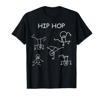 Hip Hop Silhouette Stick Figure T-Shirt - Fun Novelty Design Men Women - T-Shirt, Sweatshirt, Hoodie