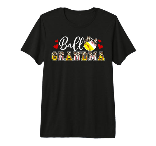 Ball Grandma Leopard Baseball T-Shirt - Minimalist Print for Adults - T-Shirt, Sweatshirt, Hoodie