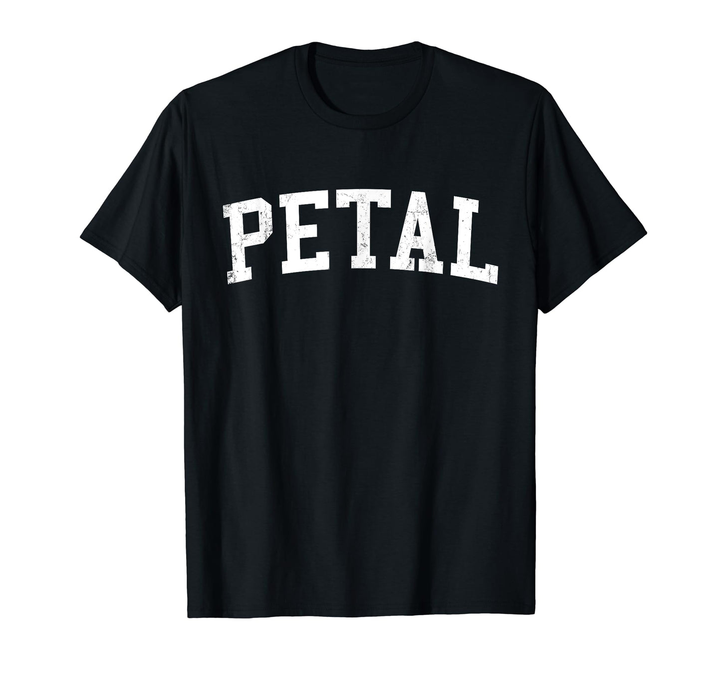 Petal Ms Distressed White Varsity T-Shirt - Unique Graphic for Adults - T-Shirt, Sweatshirt, Hoodie