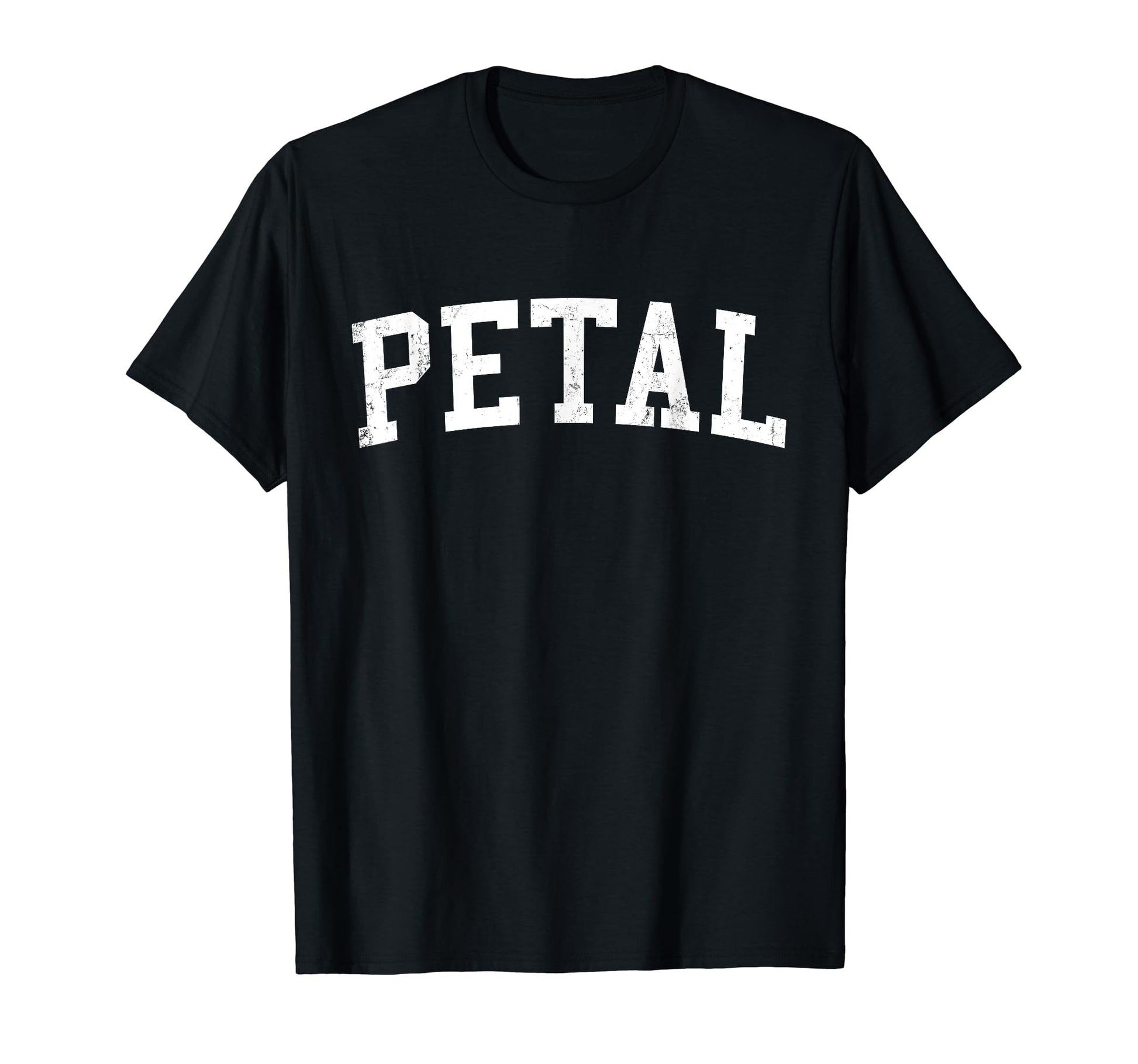 Petal Ms Distressed White Varsity T-Shirt - Unique Graphic for Adults - T-Shirt, Sweatshirt, Hoodie