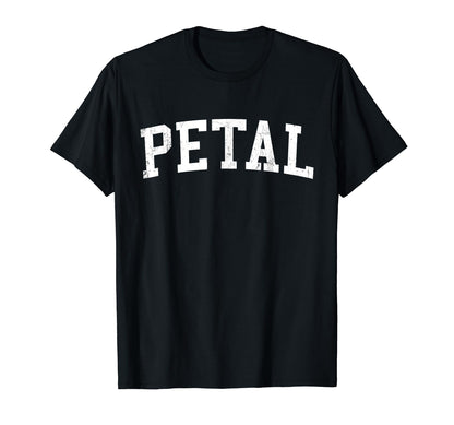 Petal Ms Distressed White Varsity T-Shirt - Unique Graphic for Adults - T-Shirt, Sweatshirt, Hoodie