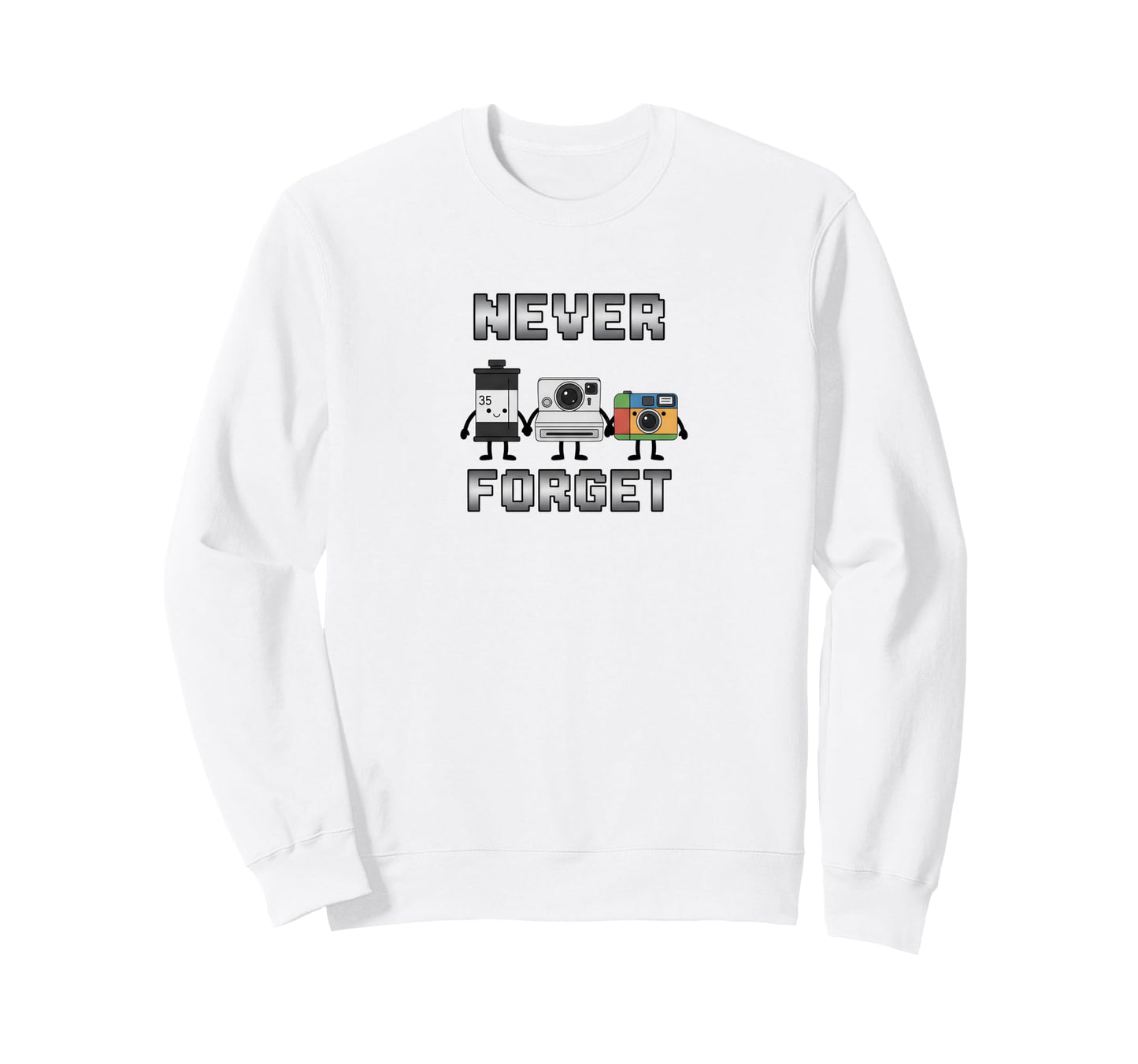 Analog Photography Never Forget Film Sweatshirt - Unique Graphic Men Women - T-Shirt, Sweatshirt, Hoodie