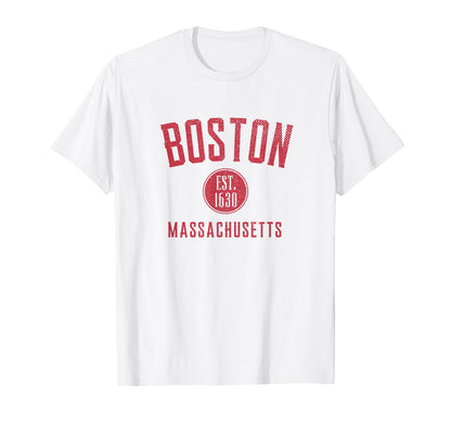 Boston Varsity Distressed T-Shirt - Fun Novelty Design for Adults - T-Shirt, Sweatshirt, Hoodie