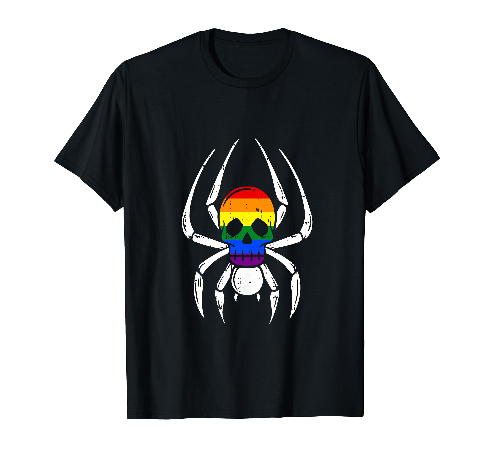Skull Spider Bisexual Lgbt Q Rainbow T-Shirt - Casual Everyday Wear Unisex - T-Shirt, Sweatshirt, Hoodie