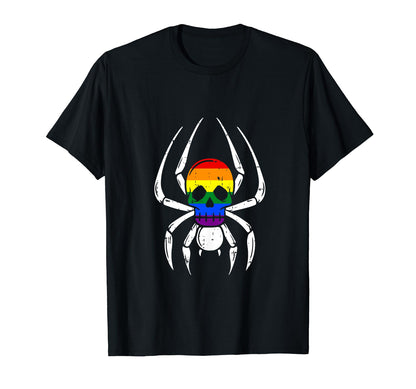 Skull Spider Bisexual Lgbt Q Rainbow T-Shirt - Casual Everyday Wear Unisex - T-Shirt, Sweatshirt, Hoodie