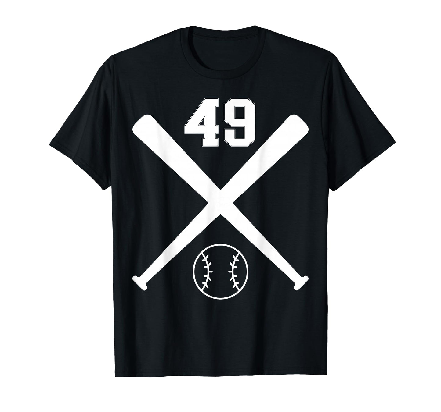 Baseball Softball Number 49 T-Shirt - Graphic Print for Adults - T-Shirt, Sweatshirt, Hoodie