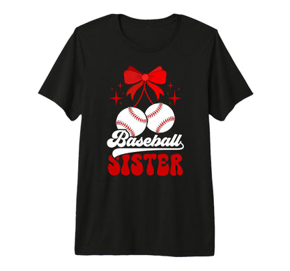 Baseball Sister Coquette Baseball T-Shirt - Unique Graphic Men Women - T-Shirt, Sweatshirt, Hoodie