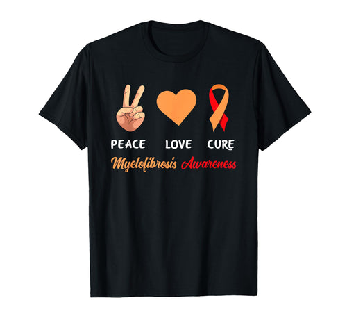 Myelofibrosis Peace Love Cure T-Shirt - Custom Art Print Men Women - T-Shirt, Sweatshirt, Hoodie