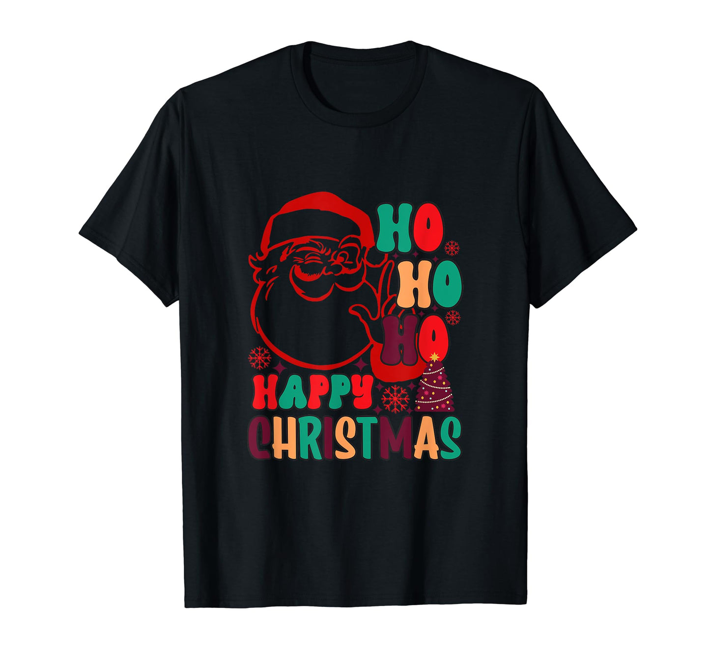 Typography Word Art Ho Ho Ho T-Shirt - Custom Art Print Unisex - T-Shirt, Sweatshirt, Hoodie