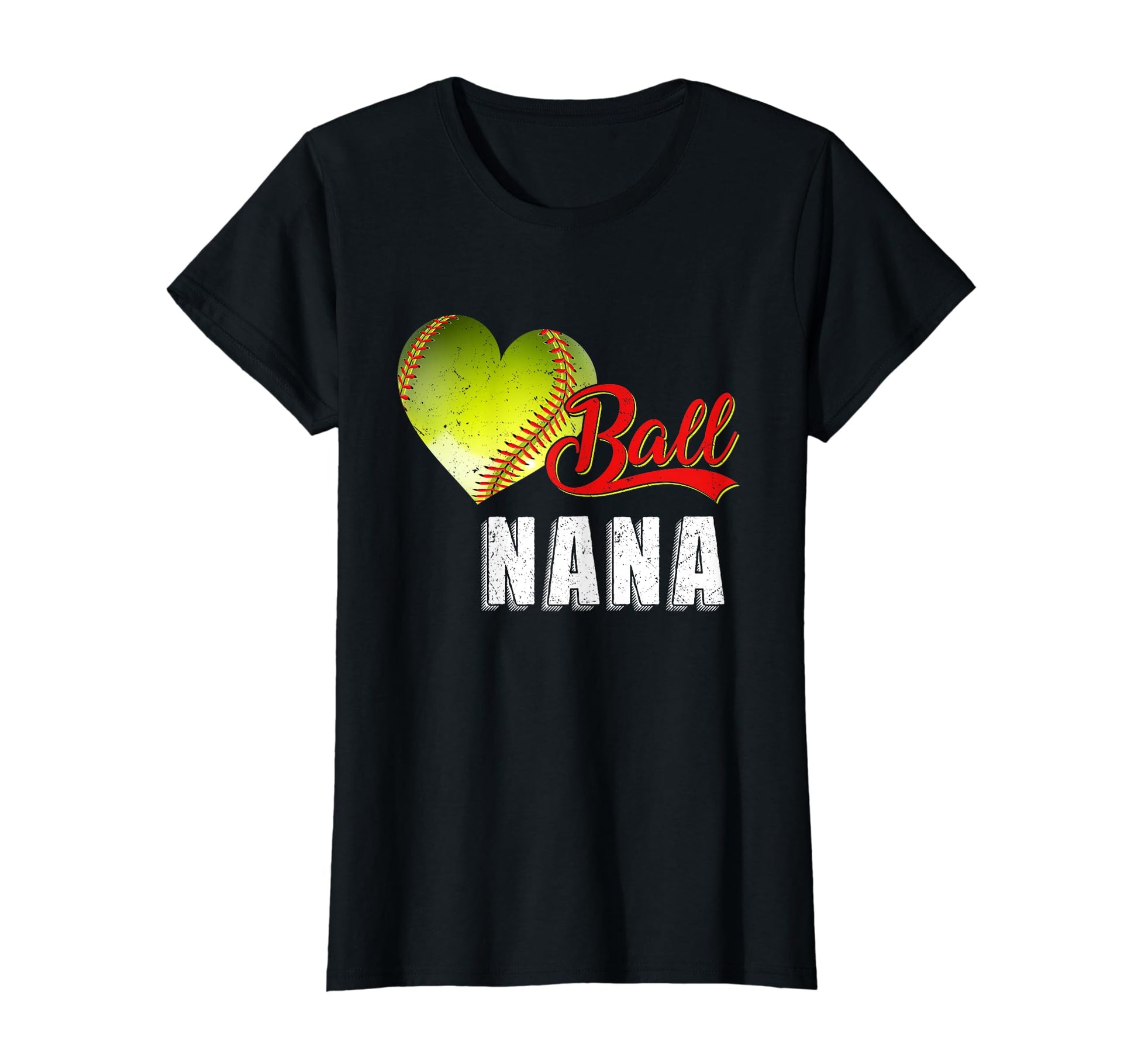Baseball Softball Ball Heart Nana T-Shirt - Minimalist Print for Adults - T-Shirt, Sweatshirt, Hoodie