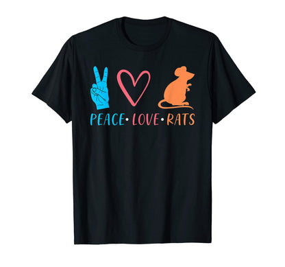 Peace Love Rats Love Rat T-Shirt - Casual Everyday Wear Unisex - T-Shirt, Sweatshirt, Hoodie