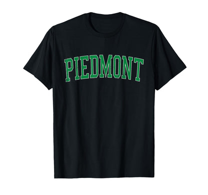 Piedmont Ca Distressed Green Varsity T-Shirt - Novelty Apparel for Adults - T-Shirt, Sweatshirt, Hoodie