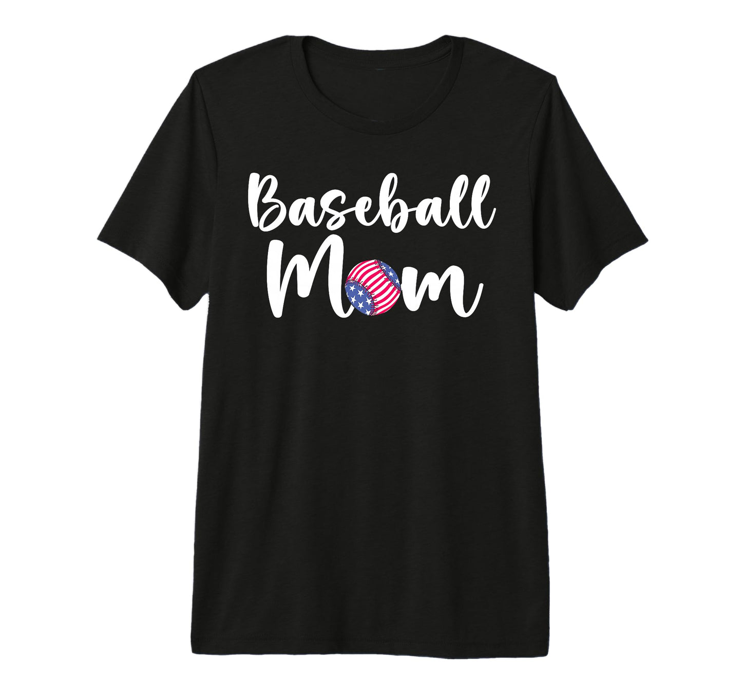 Baseball Mom Patriotic Us Flag Mom T-Shirt - Custom Art Print Unisex - T-Shirt, Sweatshirt, Hoodie