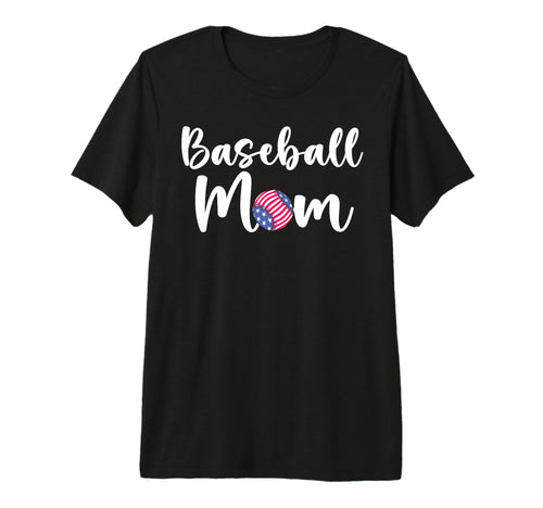 Baseball Mom Patriotic Us Flag Mom T-Shirt - Custom Art Print Unisex - T-Shirt, Sweatshirt, Hoodie