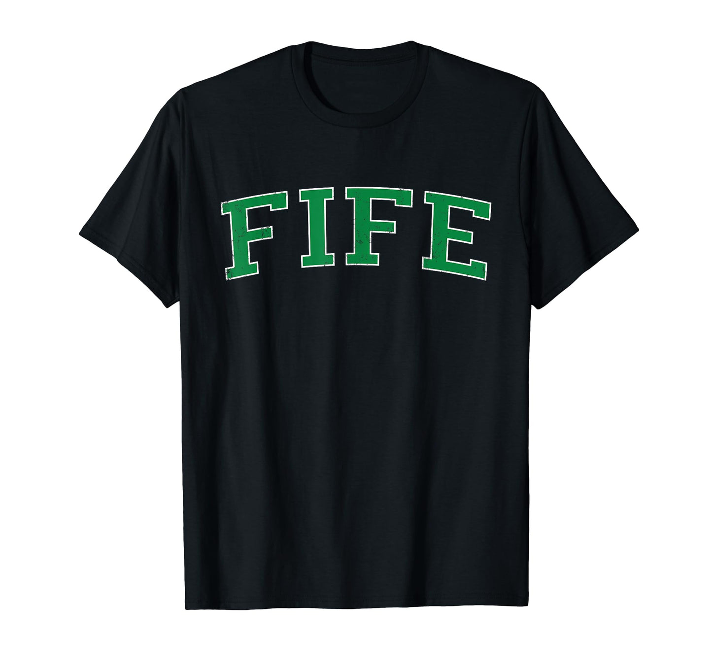 Fife Wa Distressed Green Varsity T-Shirt - Aesthetic Graphic Unisex - T-Shirt, Sweatshirt, Hoodie
