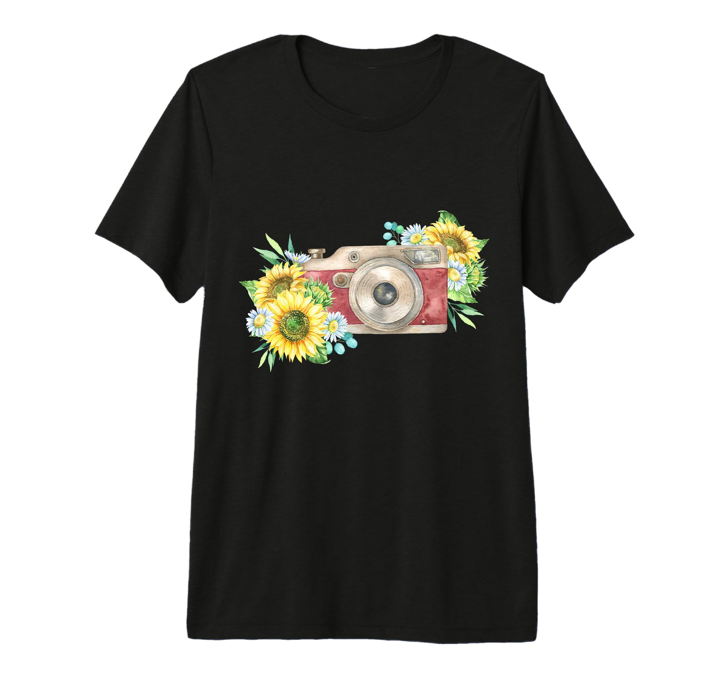 Floral Camera Daisy Tri Blend T-Shirt - Aesthetic Graphic for Adults - T-Shirt, Sweatshirt, Hoodie