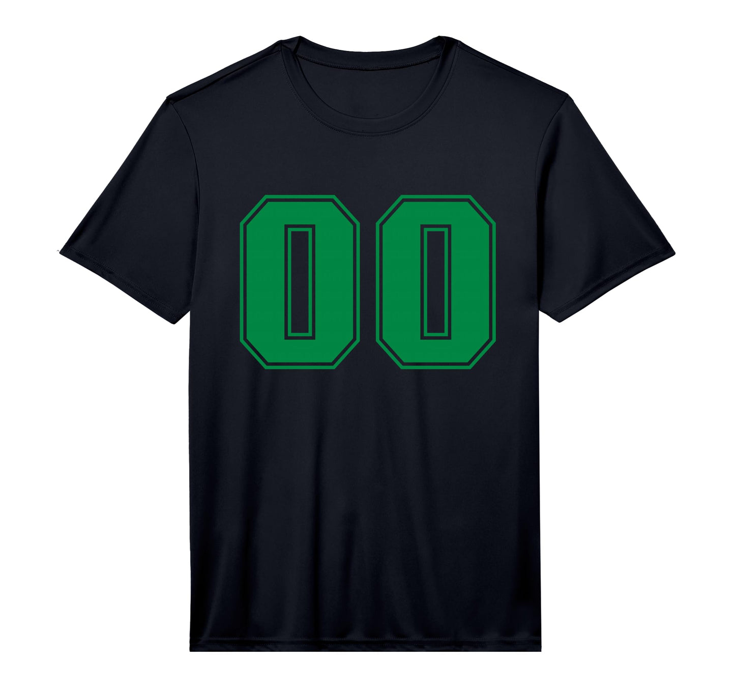 Number 00 Green Sports Team Varsity T-Shirt - Graphic Print for Adults - T-Shirt, Sweatshirt, Hoodie
