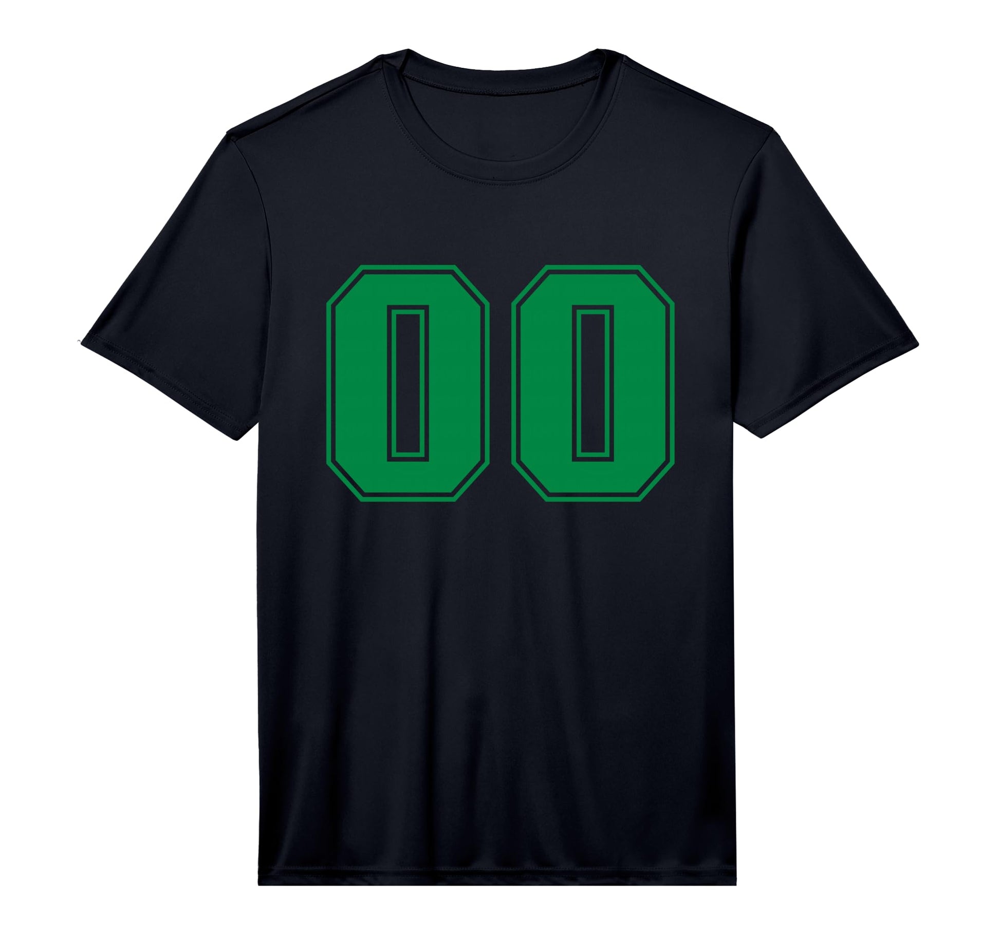 Number 00 Green Sports Team Varsity T-Shirt - Graphic Print for Adults - T-Shirt, Sweatshirt, Hoodie