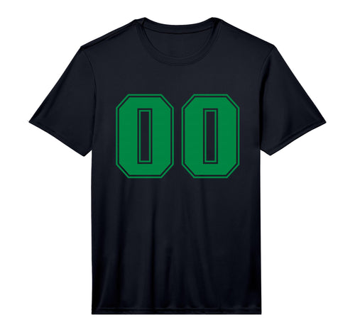 Number 00 Green Sports Team Varsity T-Shirt - Graphic Print for Adults - T-Shirt, Sweatshirt, Hoodie