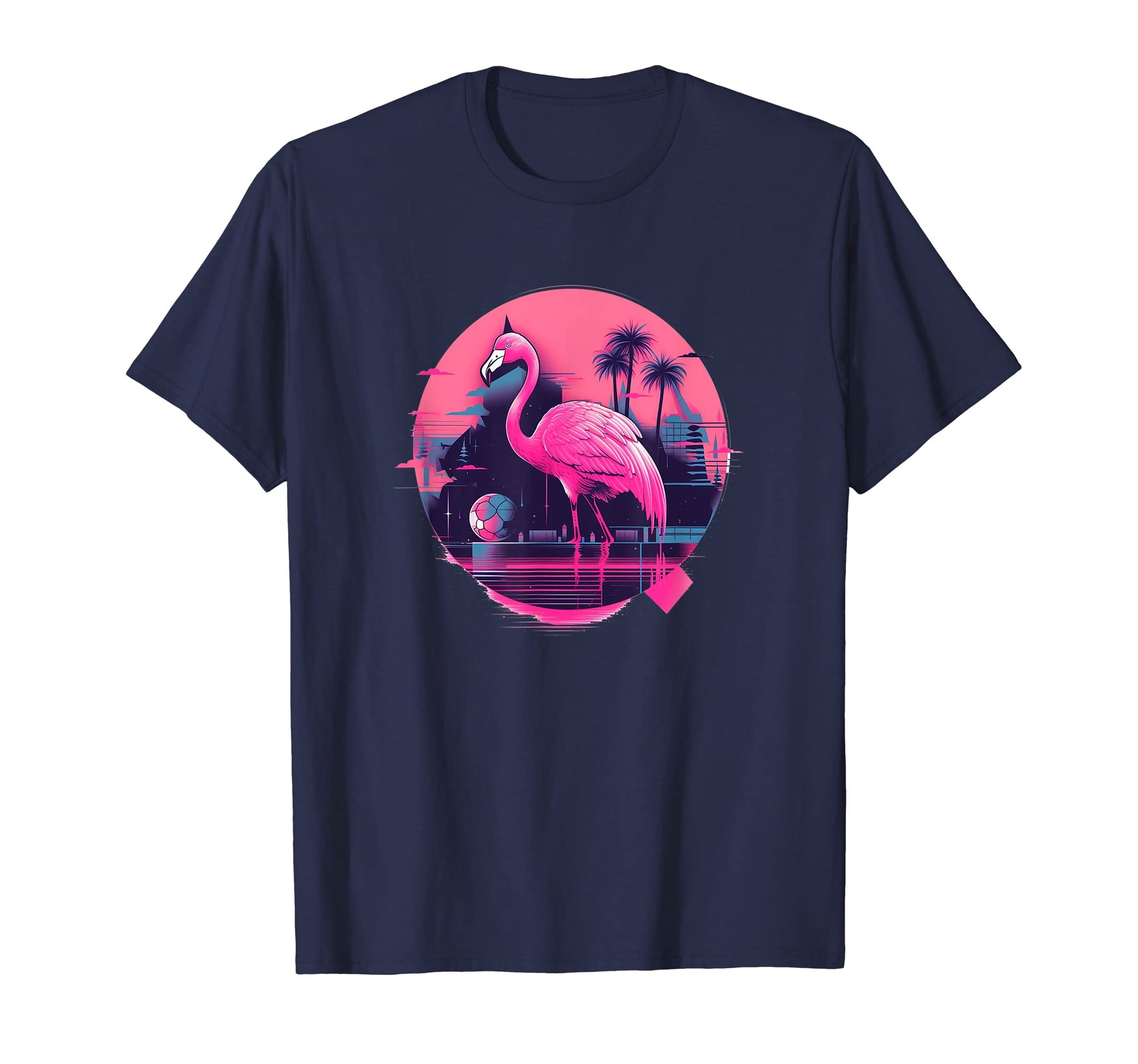 80S Flamingo Japanese Otaku Aesthetic T-Shirt - Custom Art Print Unisex - T-Shirt, Sweatshirt, Hoodie
