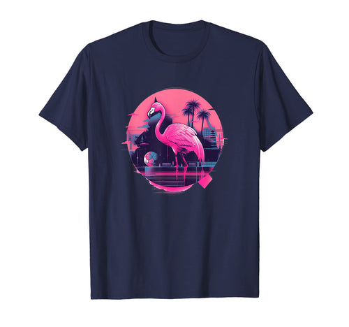 80S Flamingo Japanese Otaku Aesthetic T-Shirt - Custom Art Print Unisex - T-Shirt, Sweatshirt, Hoodie
