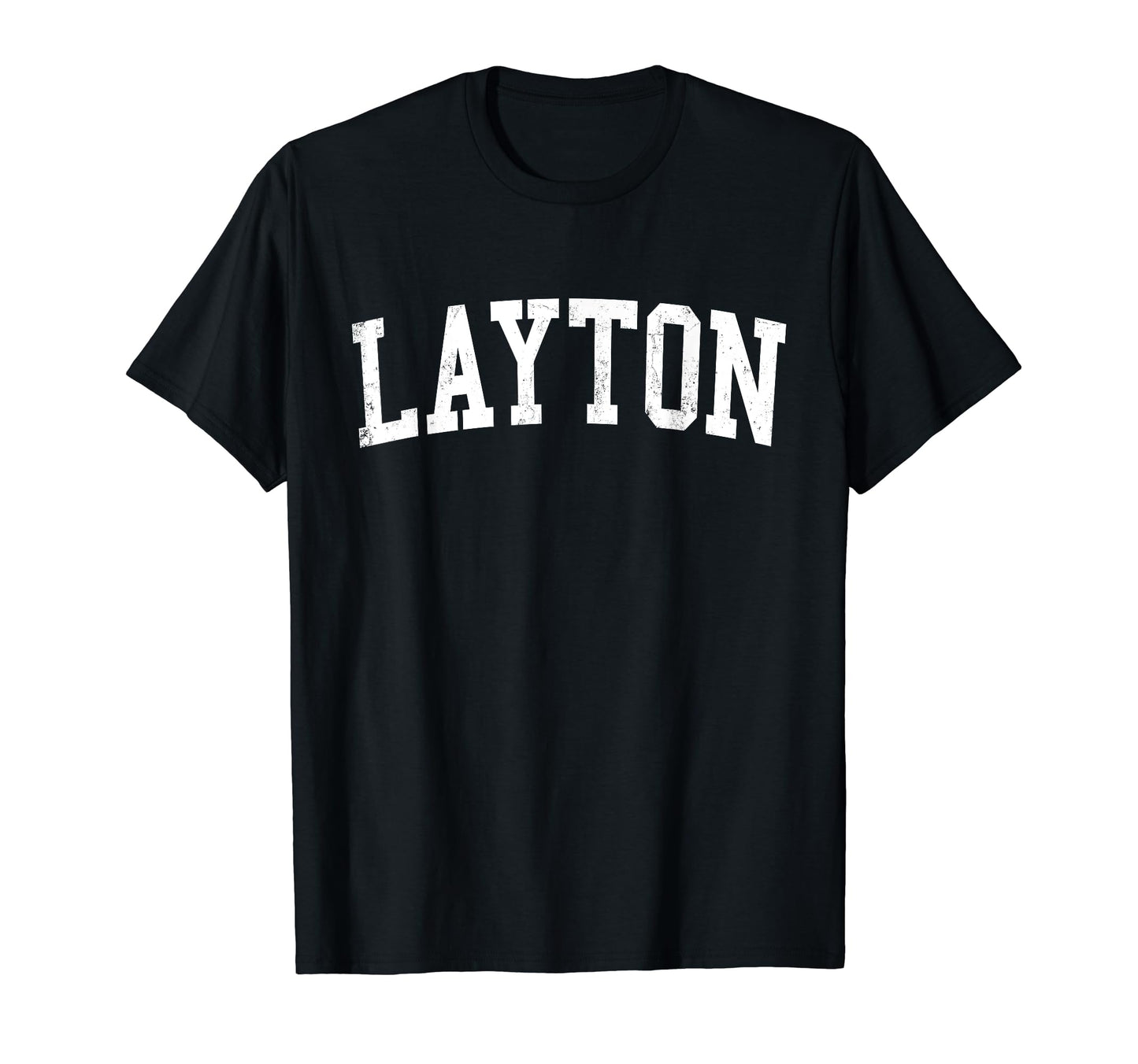 Layton Ut Distressed White Varsity T-Shirt - Casual Everyday Wear Unisex - T-Shirt, Sweatshirt, Hoodie