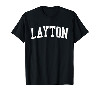 Layton Ut Distressed White Varsity T-Shirt - Casual Everyday Wear Unisex - T-Shirt, Sweatshirt, Hoodie