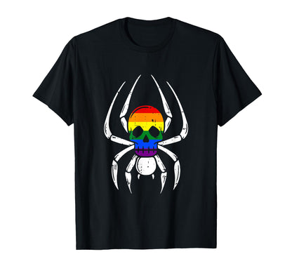 Skull Spider Gay Pride Lgbt Q T-Shirt - Fun Novelty Design for Adults - T-Shirt, Sweatshirt, Hoodie