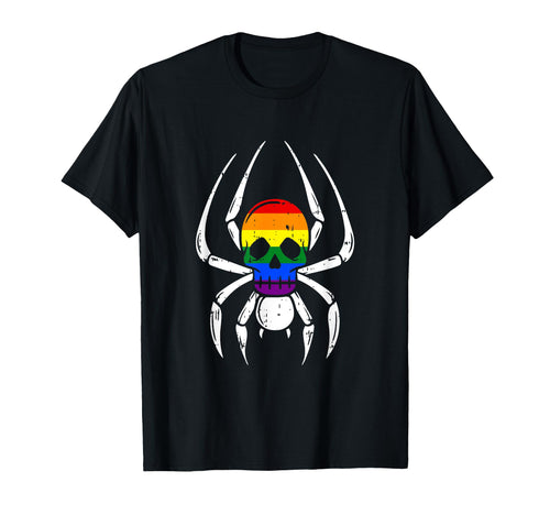 Skull Spider Gay Pride Lgbt Q T-Shirt - Fun Novelty Design for Adults - T-Shirt, Sweatshirt, Hoodie