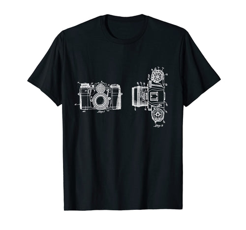 Camera Blueprint Patent Photography T-Shirt - Fun Novelty Design Men Women - T-Shirt, Sweatshirt, Hoodie