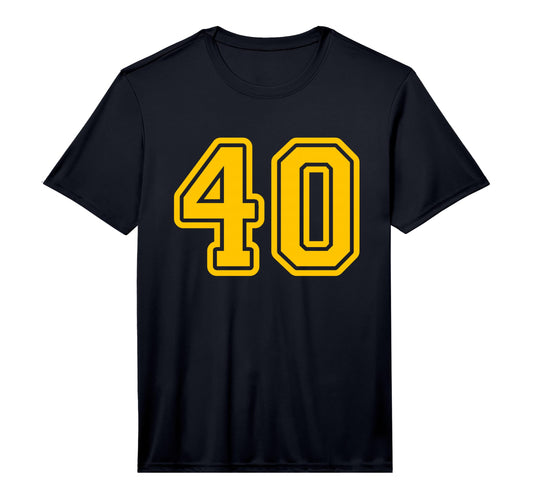 Yellow Sports Team Number 40 T-Shirt - Novelty Apparel for Adults - T-Shirt, Sweatshirt, Hoodie