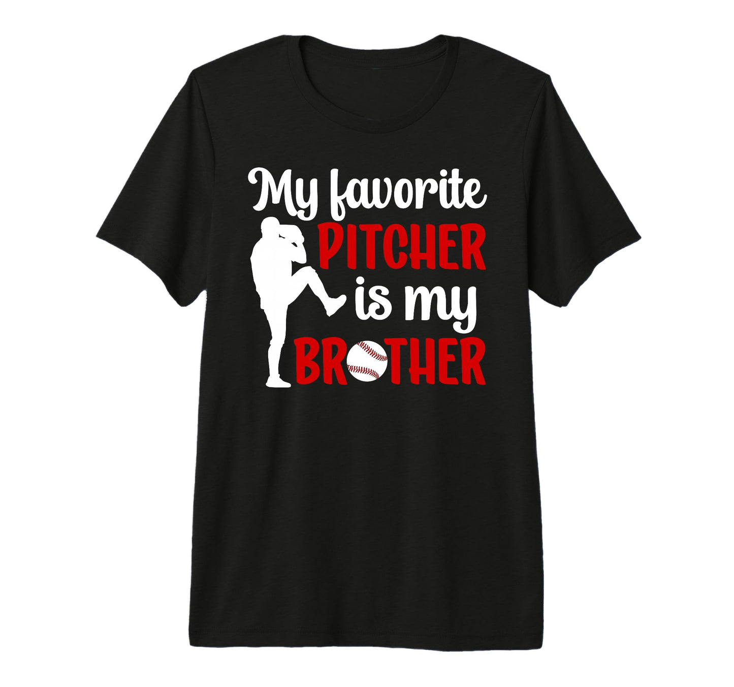 Baseball Pitcher Brother Proud Brother T-Shirt - Graphic Print Men Women - T-Shirt, Sweatshirt, Hoodie