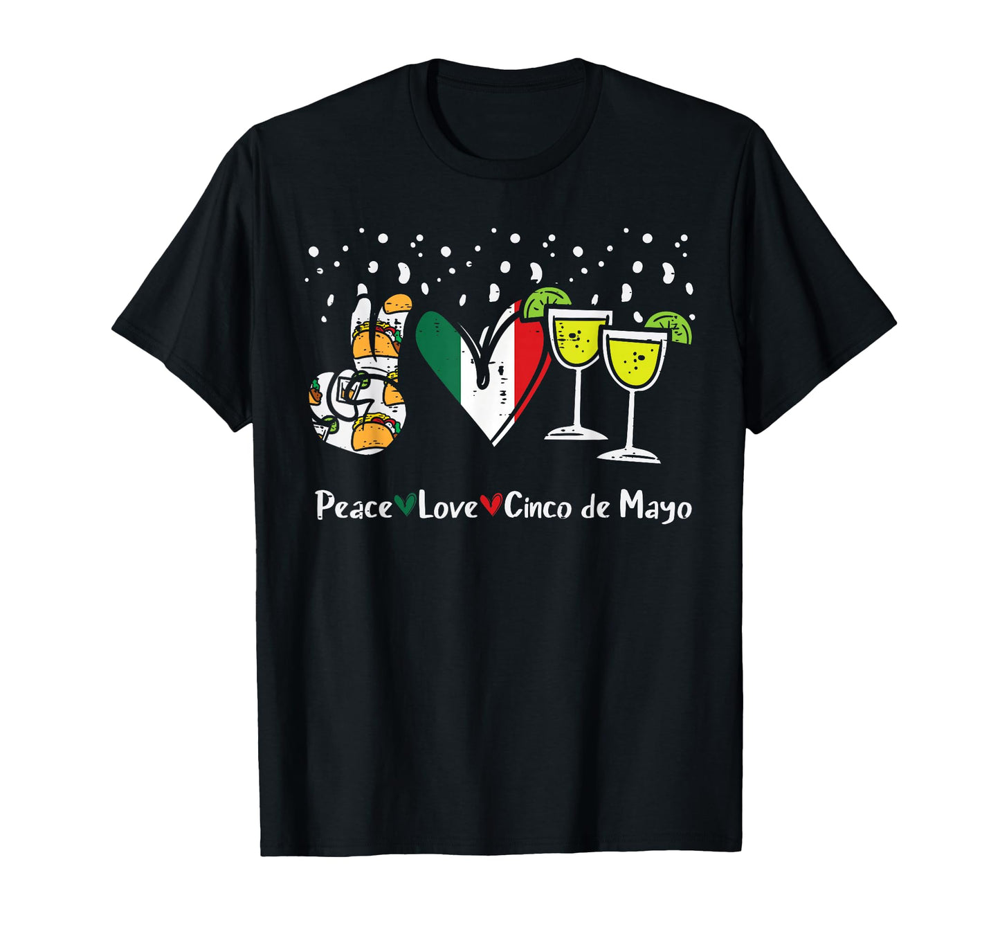 Peace Love Cinco De Mayo Party Fiesta T-Shirt - Unique Graphic Men Women - T-Shirt, Sweatshirt, Hoodie