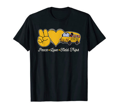 Fieldtrips Peace Love Field Trips T-Shirt - Aesthetic Graphic for Adults - T-Shirt, Sweatshirt, Hoodie