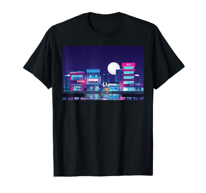 Manga Anime Vaporwave Aesthetic Biker T-Shirt - Unique Graphic for Adults - T-Shirt, Sweatshirt, Hoodie